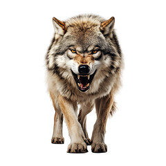 Obraz premium Wolf roar isolated white background