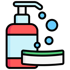 Soap lineal multi color icon, relate to housekeeping. use for UI or UX kit, web and app development.