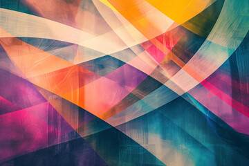 Geometric abstract template, an abstract design featuring vibrant geometric shapes and patterns.