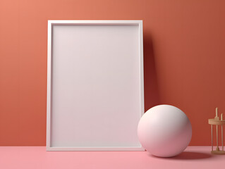 3D render Blank poster frame Mock-Up
