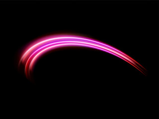 pink glowing shiny lines effect vector background. Luminous white lines of speed. Light glowing effect. Light trail wave, fire path trace line and incandescence curve twirl.