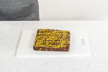 Chocolate pistachio fudge