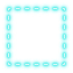 Blue Neon Square Frame