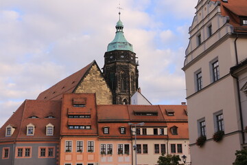 Fototapeta premium Blick in die Altstadt von Pirna in der Sächsischen Schweiz