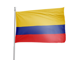 Colombia national flag on white background.