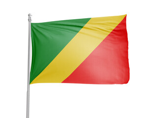 Congo national flag on white background.