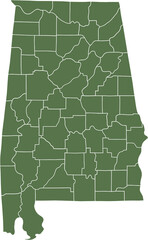doodle freehand drawing of alabama state map. - obrazy, fototapety, plakaty