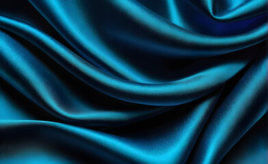 Obraz premium Abstract background luxury cloth or liquid wave or wavy folds of grunge blue silk texture satin velvet material or luxurious background or elegant wallpaper design. Generative AI