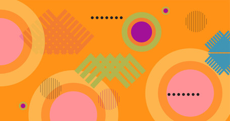 Abstract background with dynamic elements and lines. Vector illustration in flat style