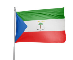 Equatorial Guinea national flag on white background.