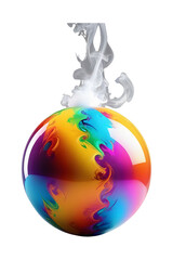 Colorful Ball With Smoke PNG Transparent Background 