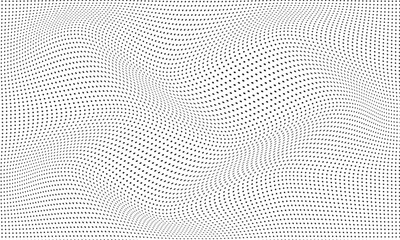 abstract geometric black polka dot wave pattern.
