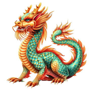 dazzling chinese new year dragon illustration perfect for festive decor and graphic designs, immerse in the spirit of prosperity, isolated on transparent background