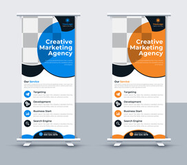 Modern creative roll up banner design template, Vector Illustrator