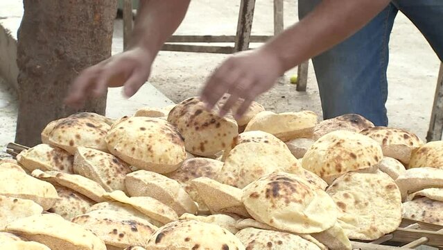 Bread making in Cairo