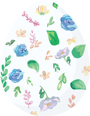 Easter eggs watercolor decoration for design. Vector illustration.