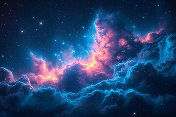 Fototapeta na wymiar Colorful space galaxy cloud nebula. Stary night cosmos. Universe science astronomy. Supernova background wallpaper, Vibrant Cosmic Nebula and Starry Galaxy: Celestial Night Sky, Universe Wonders in As