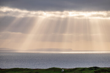 atardecer, Neist Point, isla de Skye, Highlands, Escocia, Reino Unido
