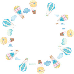 Easter wreath frame illustration on transparent background.