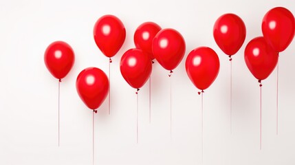 red balloons isolated on white background