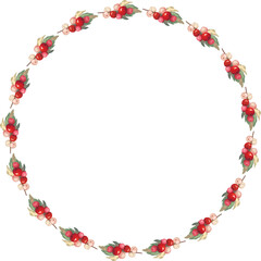 Beautiful wreath illustration on transparent background.
