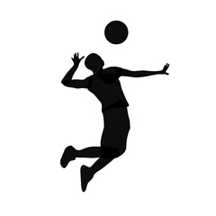 Fototapeta na wymiar Volleyball player silhouette, illustration over white background