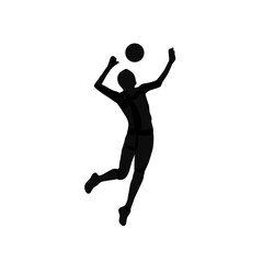 Fototapeta na wymiar Volleyball player silhouette, illustration over white background