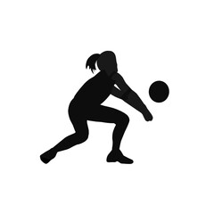 Volleyball silhouette girl player