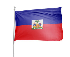 Haiti national flag on white background.