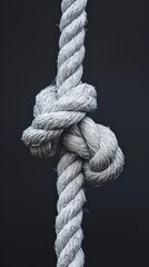 Close-Up of Rope on Black Background