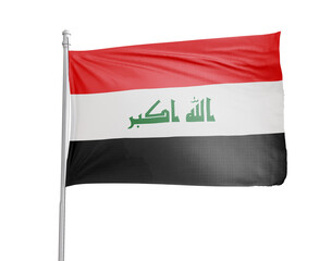 Iraq national flag on white background.