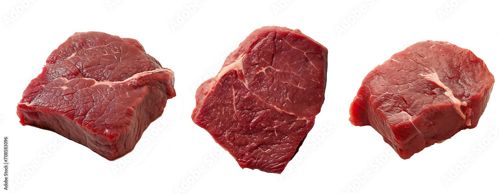 Wall mural piece of raw beef, transparent background. PNG files