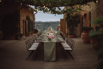 wedding table in Tuscany venue