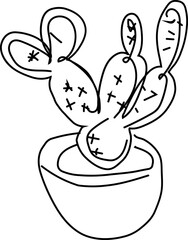 Hand drawn cactus illustration, Transparent background