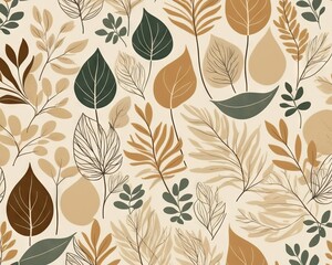 Abstract Botanical Art in Earth Tones