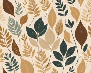 Abstract Botanical Art in Earth Tones