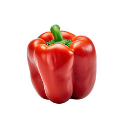 Red bell pepper isolated on transparent background