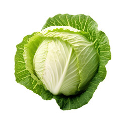 Obraz premium Fresh green cabbage isolated on transparent background