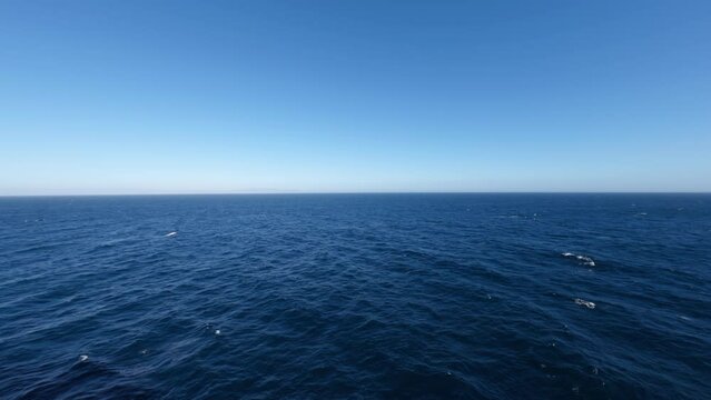 Slow-motion of the open ocean water from a cruise ship on the way from Cadiz to Barcelona, Spain