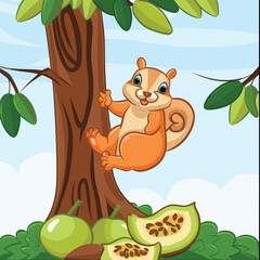 Vector cute squirrel cartoon character