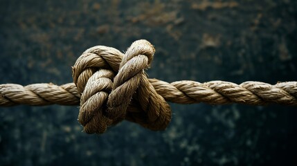 Close-Up of Rope With Knot - Detailed Illustration of a Tied Rope Knot