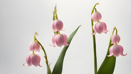 Isolate Pink lily of the valley