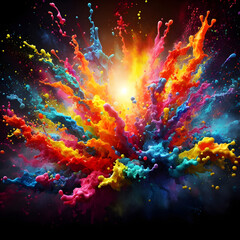 Fototapeta na wymiar Powder Explosion and Splash of Colorful Background