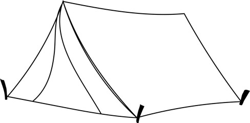 Hand drawn tent illustration on transparent background.
