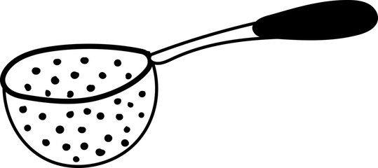 Hand drawn kitchenware illustration on transparent background.
