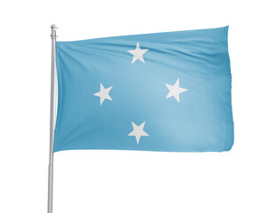 Micronesia national flag on white background.