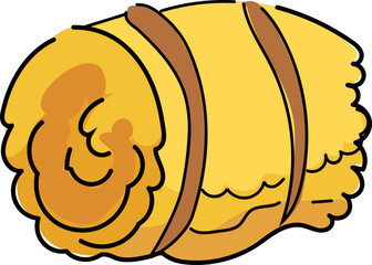 Cartoon haystack illustration on transparent background.
