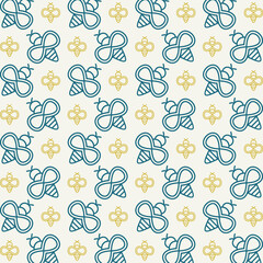 Bee beautiful repeating pattern design colorful vector illustration background