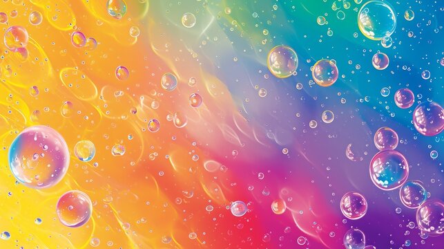 Close Up View of Colorful Water Bubbles on Background