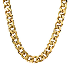 Obraz premium Gold chain necklace isolated on transparent background